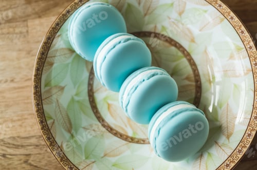 Preview: Closeup Image Of Macarons On The Table