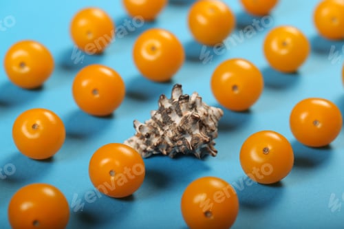 Preview: Cherry Tomatoes Are Yellow On A Bright Background