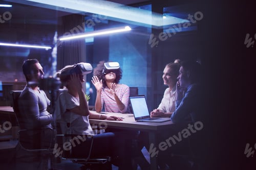 Preview: Multiethnic Business team using virtual reality headset