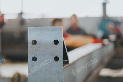 Preview: Metal details in the factory, close-up