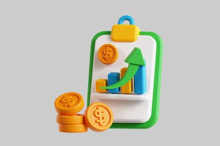 Preview: Financial growth report with coins