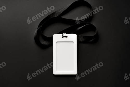 Preview: Blank badge mockup on black background copy space