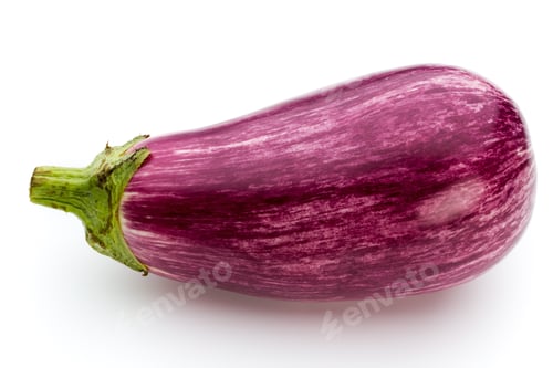 Preview: Fresh eggplants, aubergine on a white background.
