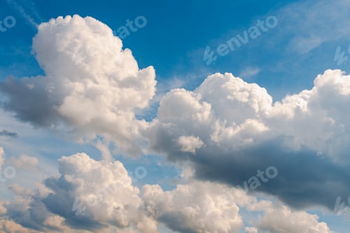 Preview: White, Fluffy Clouds In Blue Sky. Background From Clouds.