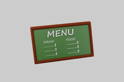 Aperçu: Tableau de menu avec emplacements de prix