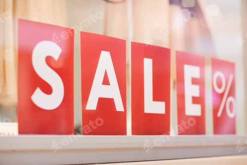 Preview: Sale Sign in Clothing Boutique