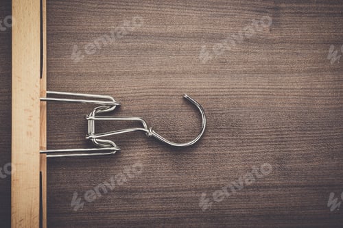 Preview: clothing hanger on brown table