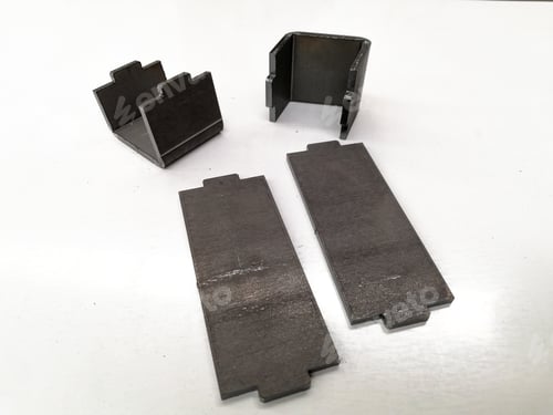 Preview: Closeup of parts before and after bending comparison on a white background