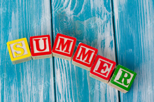 Preview: Wooden toy Blocks with the text: summer