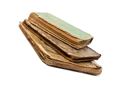 Preview: Antique old books on white