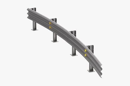 Preview: Curved Thrie Beam Guardrail - 20m Single