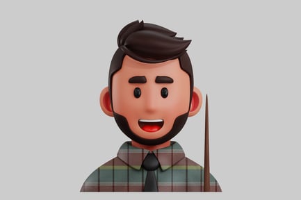 Preview: Cartoon man with plaid shirt