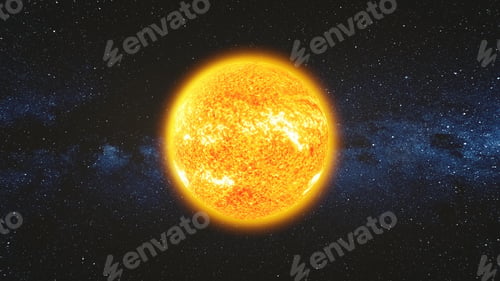 Preview: Space view on Sun bright surface with solar flares
