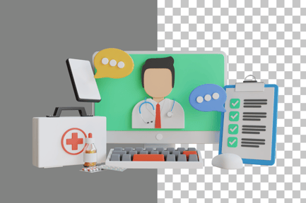 Preview: Online Doctor Consultant 3D Icon