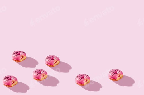 Preview: pattern made of Freshly baked donuts for breakfast