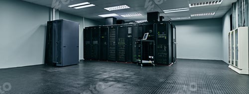 Preview: Where all the data gets processed. Shot of the inside of a data center.