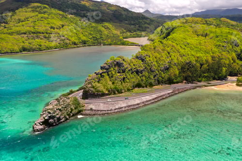 Preview: Maconde view point.Monument to captain Matthew Flinders in Mauritius. An unusual road to the Islands