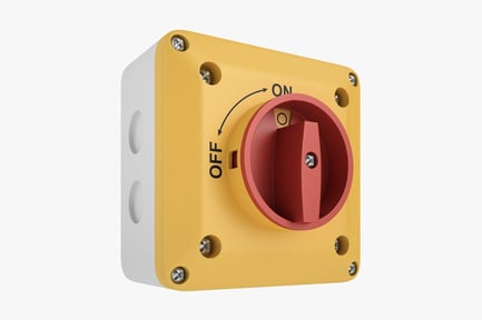 Preview: Yellow Enclosed Disconnect Switch with Rotary Handle