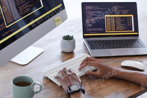 Preview: Software Programmer Writing Code Close Up