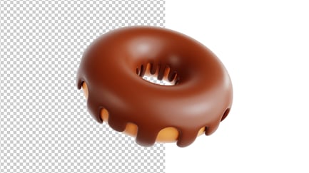 Vorschau: 3D Donut-Dessert mit Schokoladenglasur