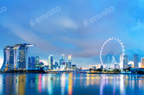 Preview: Singapore Skyline At Night