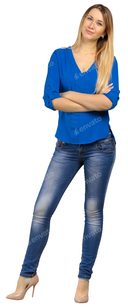Preview: young woman isolated on white