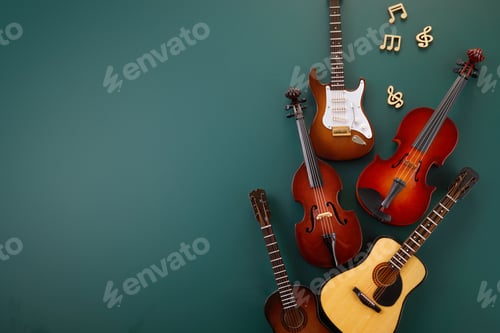 Preview: Back to music school concept. Music lesson school education concept,