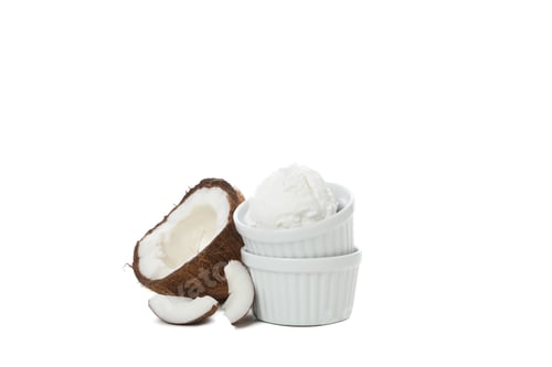 Preview: Summer dessert - ice cream with coconut, isolated on white background, PNG