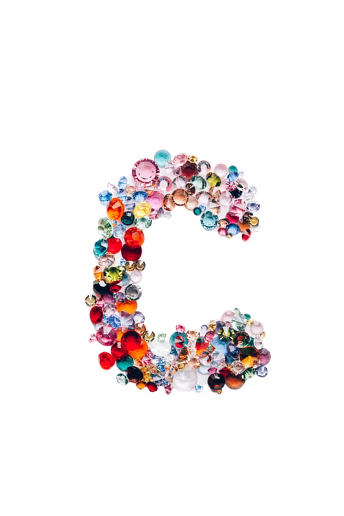 Preview: Letter C from glass bright gems
