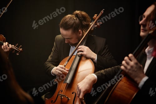 Preview: Cellist Performing Concerto in String Quartet