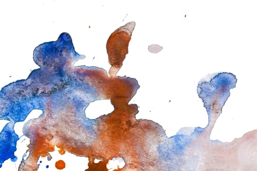 Preview: Watercolor Painting with Blue and Orange Colors