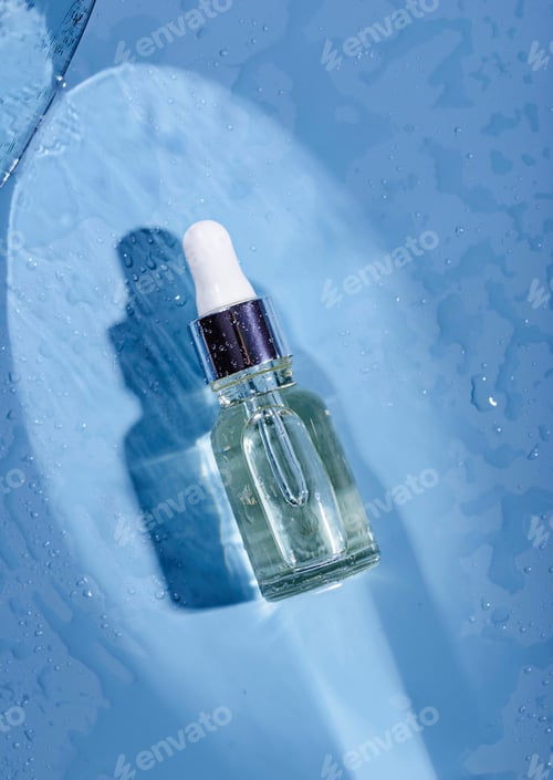 Preview: Bottle with serum or hyaluronic with water