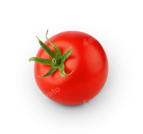 Preview: One ripe fresh red tomato isolated on white background