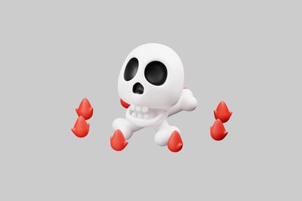 Preview: Cartoon skull with blood drops