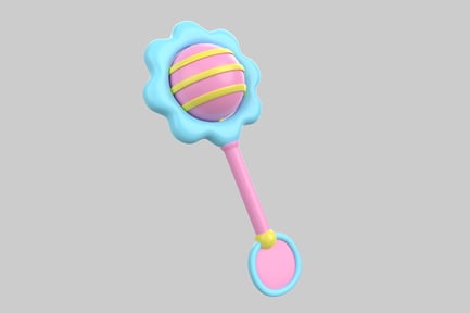 Preview: Pastel baby rattle toy