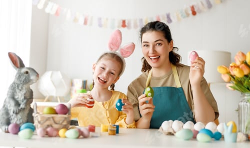 Preview: family preparing for Easter