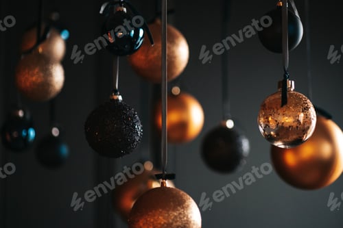 Preview: luxury decorated black gold christmas tree
