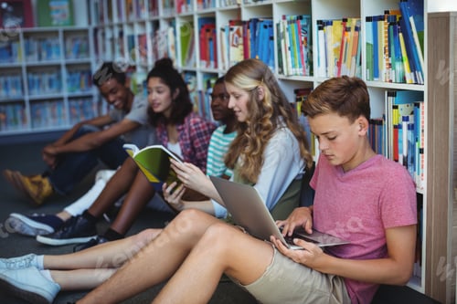 Preview: Attentive students studying in library