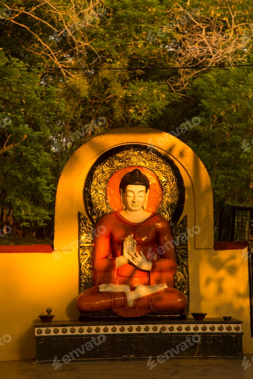Preview: Beautiful golden buddha statue at India