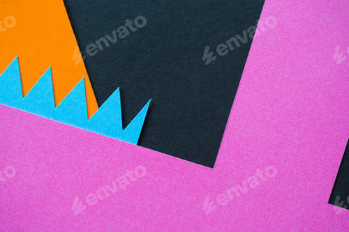 Preview: colored cardboard of different shapes. bright abstraction made of paper