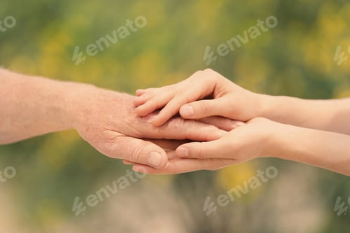 Preview: People, care and support. Giving helping hand concept