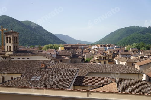 Preview: Rieti: panoramic view from the historic Duomo at morning