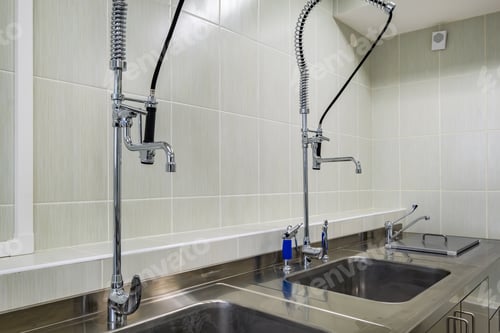 Preview: elbow soap and antiseptic dispenser or sanitizer wall mounted for hand disinfection and water tap