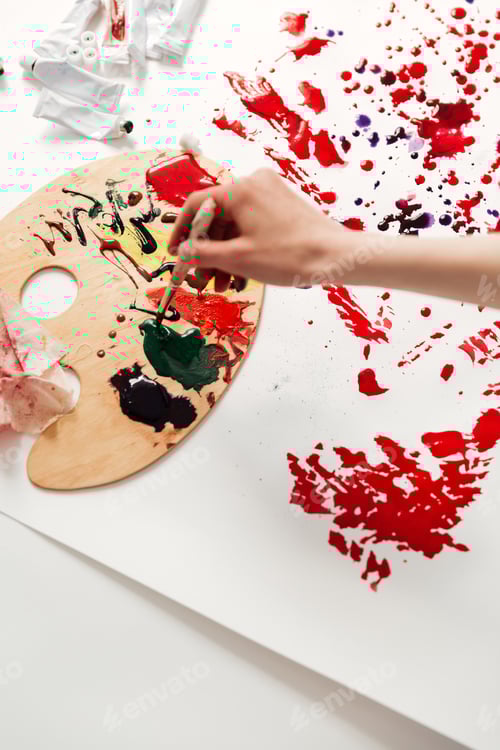 Preview: Abstract Artistic Expression with Palette and Vivid Paint