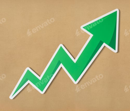Preview: Growth up arrow icon isolated