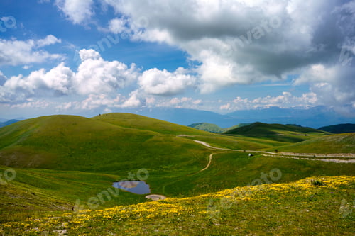 Preview: Mountain landscape at Gran Sasso Natural Park, in Abruzzo, Italy