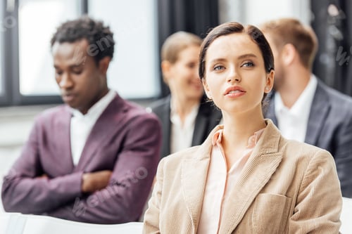 Preview: Confident Businesswoman Attends Meeting with Colleagues