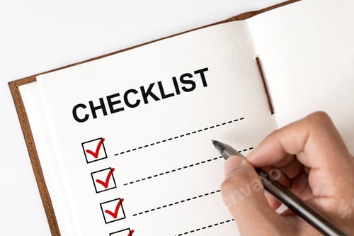 Preview: Checklist marked red with a pen