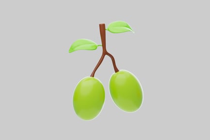 Preview: Green olive branch with leaves