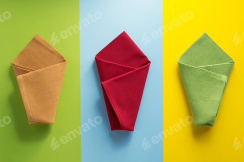 Preview: folded napkin at abstract background
